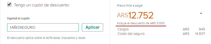 2x1 y descuento en Asistencia al viajero internacional