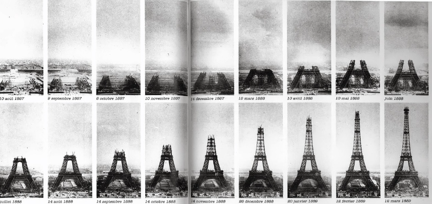 Progreso de la construcción de la Torre Eiffel