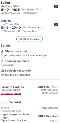 vuelo de buenos aires a cancún