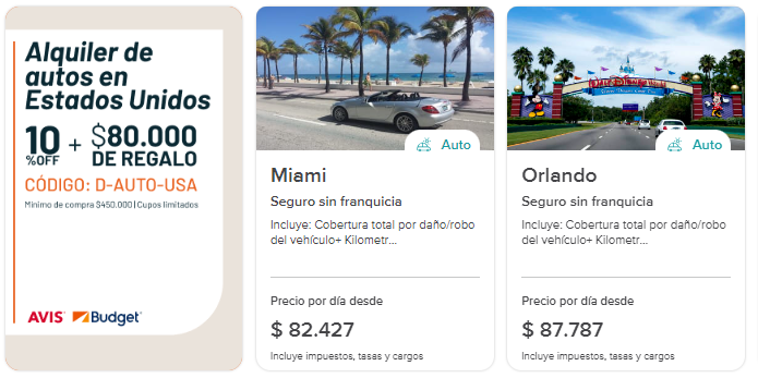 alquiler de autos en estados unidos