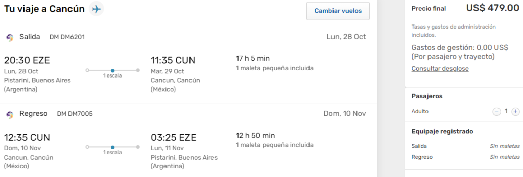 vuelos a cancun desde buenos aires