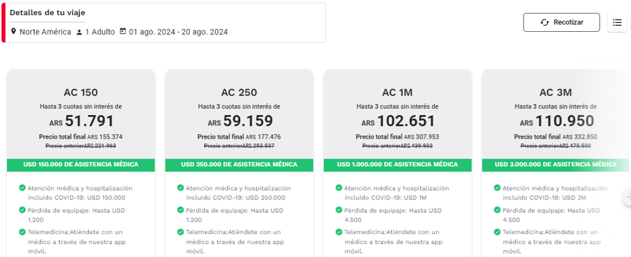 cotizacion de asistencia al viajero para estados unidos