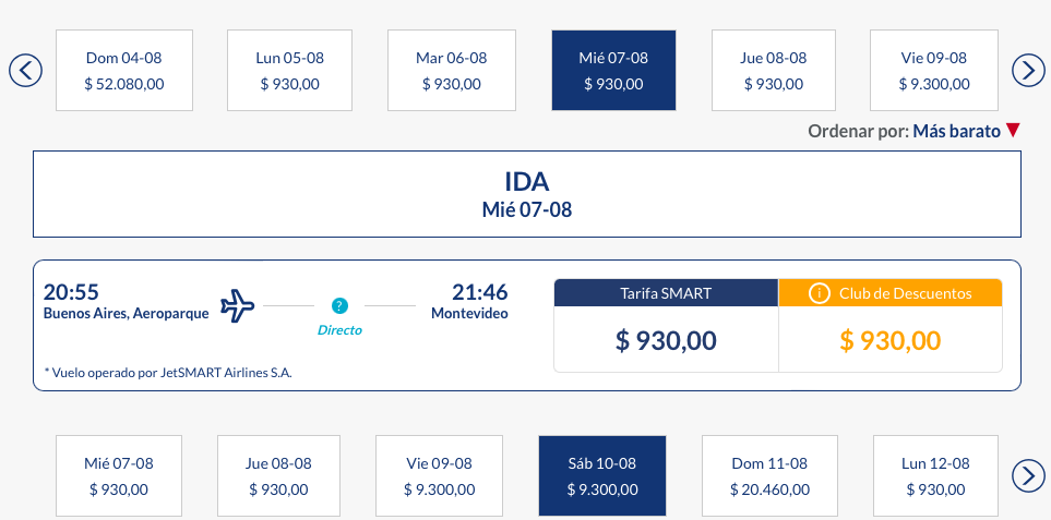 vuelos a montevideo