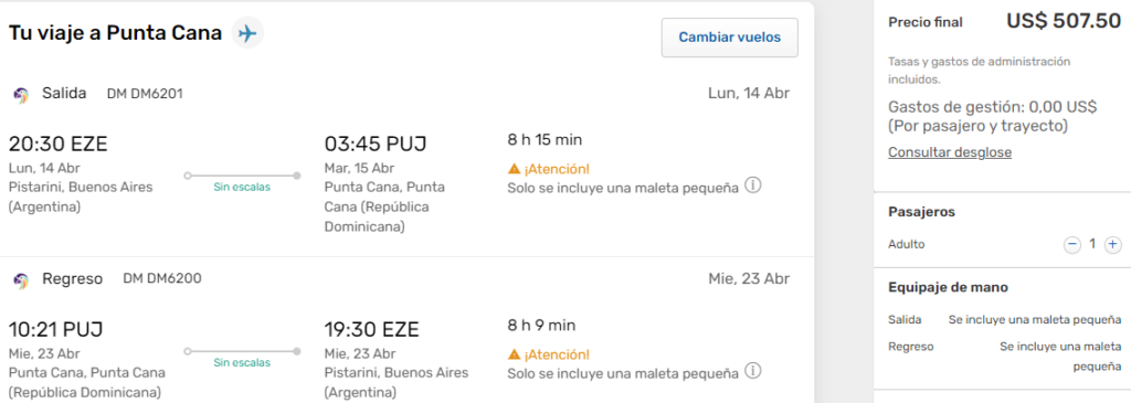 vuelos a punta cana desde buenos aires