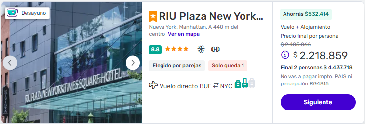 paquete a Nueva York