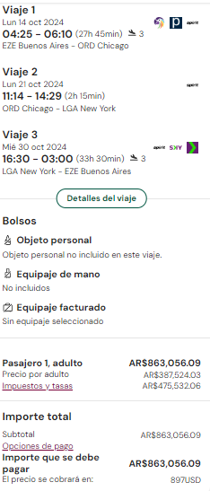 vuelos a chicago y nueva york desde buenos aires