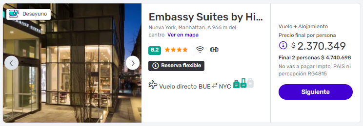 paquetes a nueva york