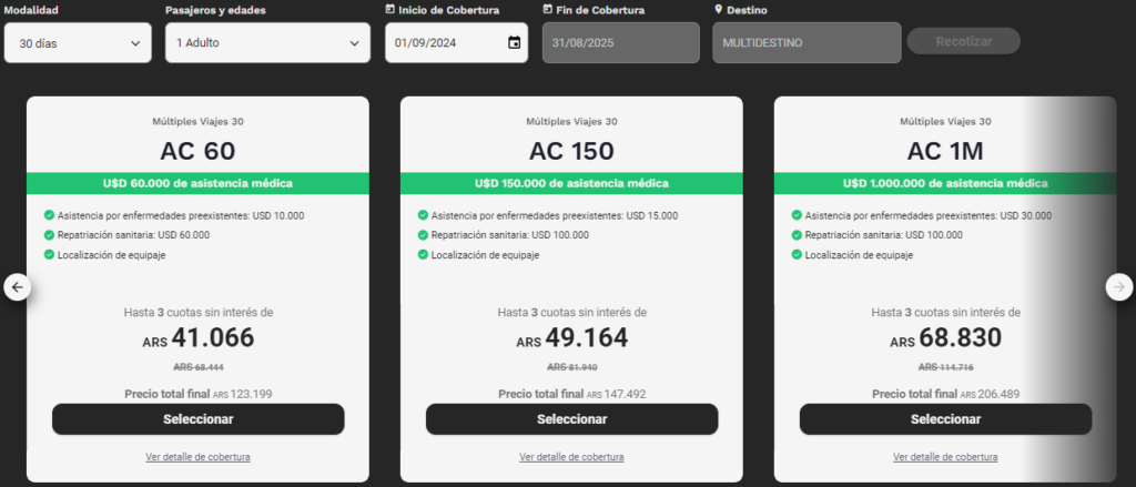 cotizacion asistencia al viajero