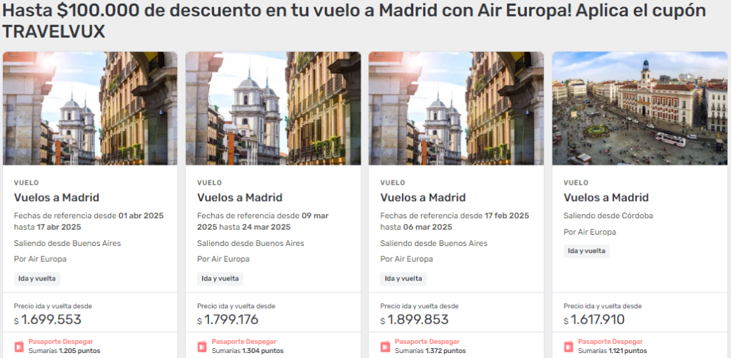 cupon de descuento para vuelos a madrid