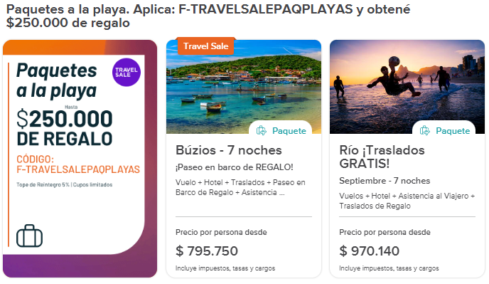 cupon de descuento para paquetes turisticos