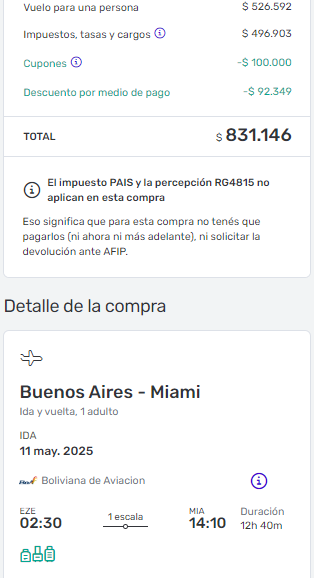 vuelos de buenos aires a miami