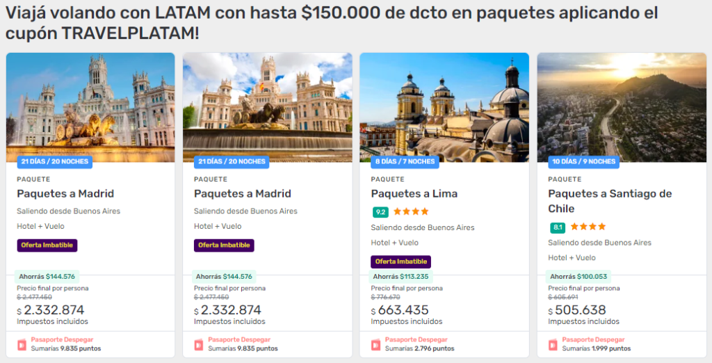 cupon de descuento para paquetes turisticos