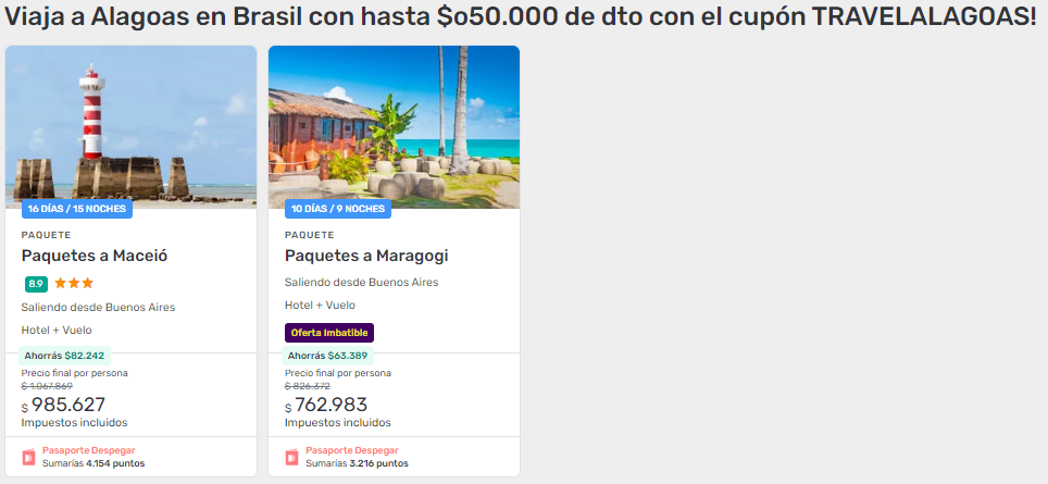 cupon de descuento para paquetes turisticos