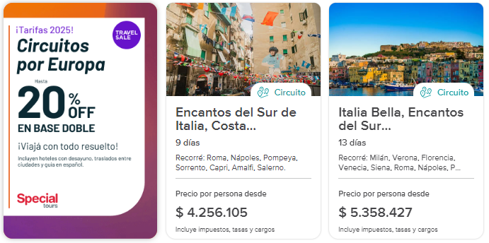 cupon de descuento para circuitos turisticos en Europa