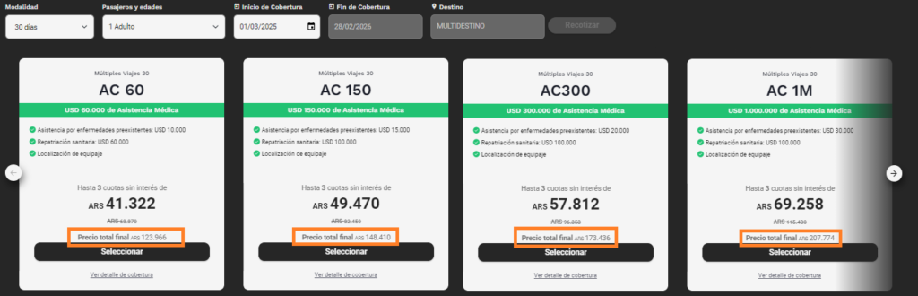 cotizacion asistencia al viajero