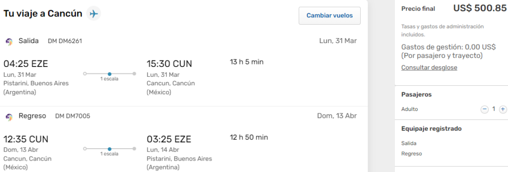 vuelos a cancun desde buenos aires