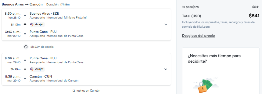 vuelos a cancun desde buenos aires
