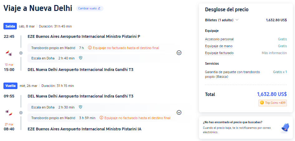 Vuelos a India: Nueva Delhi a partir de U$D 1.633 desde Buenos Aires ð¥»