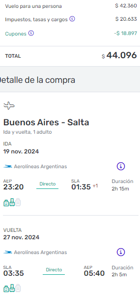 ¡Excelente tarifa! Salta a partir de AR$ 44.096 con hasta 12 Cuotas Sin Interés desde Buenos Aires