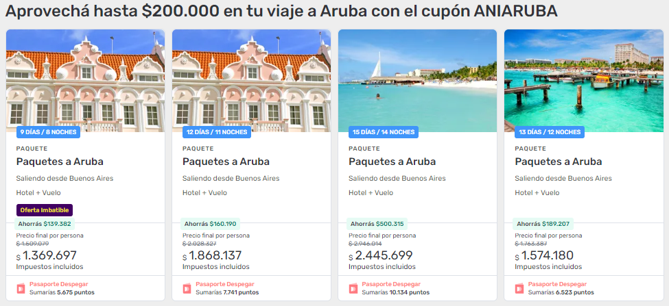 paquetes turisticos a aruba