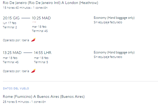 Londres a partir de U$D 650 desde Río de Janeiro con regreso desde Roma a Buenos Aires