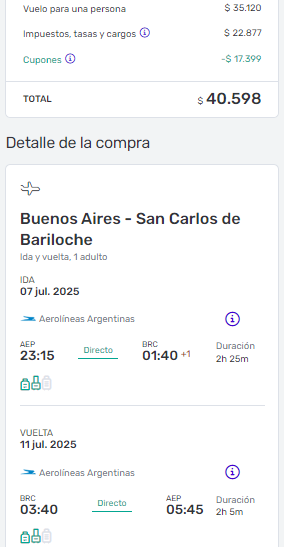 Vuelos Baratos a Bariloche ð¥ð¥ a partir de AR$ 40.598 con hasta 18 Cuotas Sin Interés desde Buenos Aires