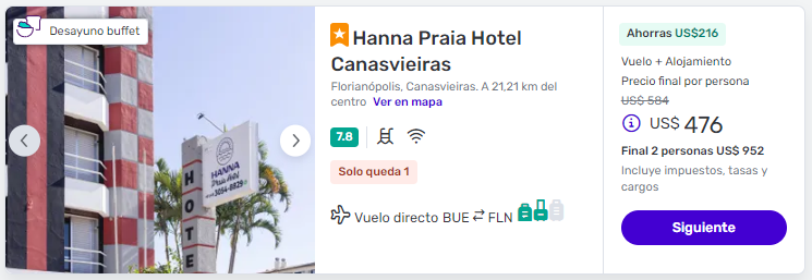 Paquetes a Florianópolis en Hoteles muy cerca de la playa