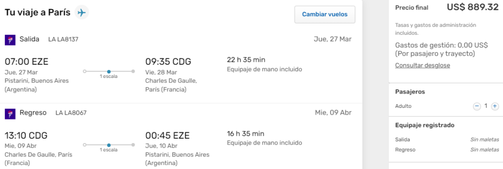 ¡Vuelos Muy Baratos a París! a partir de U$D 889 desde Buenos Aires