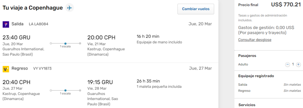 vuelos a Copenhague, Dinamarca a partir de U$D 770 desde San Pablo