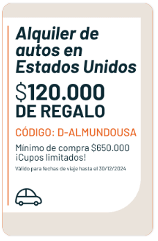 Hasta AR$ 120.000 de descuento en alquiler de Autos en Estados Unidos con el código D-ALMUNDOUSA