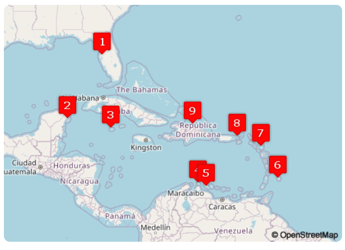 Itinerario crucero por el caribe