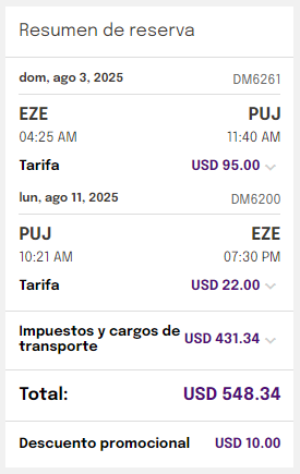 vuelos a Punta Cana directo