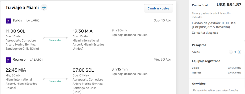 ¡Imperdible! ð¤© Vuelos directos a Miami a partir de U$D 575 desde Santiago de Chile ✈️