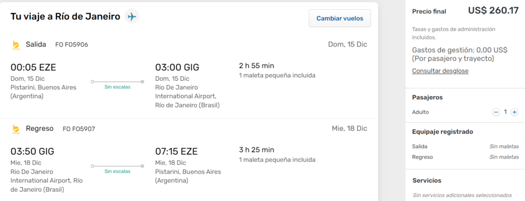 Vuelos baratos a Río de Janeiro en diciembre ð️ a partir de U$D 261 desde Buenos Aires ✈️