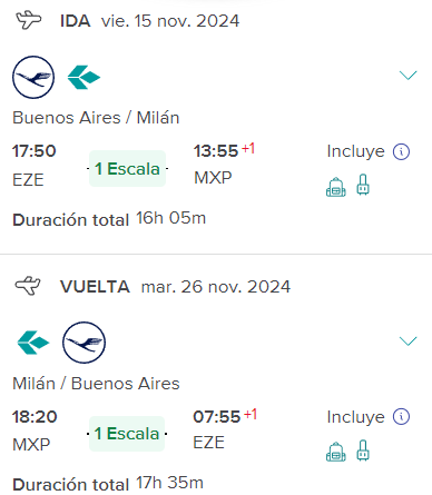 Excelentes tarifas a Milán a partir de U$D 934 desde Buenos Aires ✈️