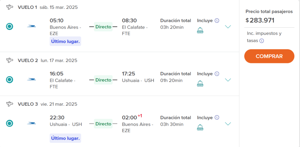 Vuelos a El Calafate + Ushuaia a partir de AR$ 283.971 en cuotas sin interés desde Bs. As. ✈️