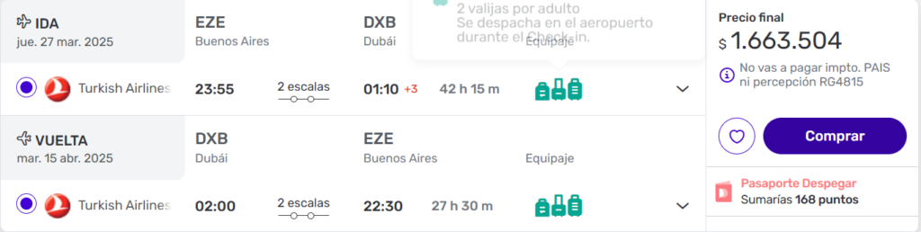 ¡Imperdible! ð¥ Dubái ðª con equipaje a partir de U$D 1.214 desde Buenos Aires ✈️