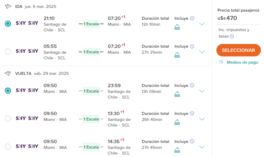 Vuelos a Miami a partir de U$D 470 ð¥ð¥ desde Santiago de Chile ✈️