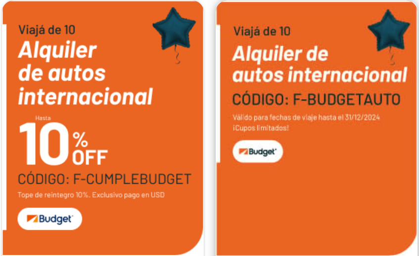 descuento en alquiler de autos internacionales con código de cupon