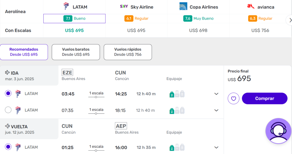 Vuelos a Cancún desde Bs. As. Córdoba o Mendoza