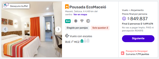 Semana Santa en Maceió con cuotas Sin Interés Paquetes desde Buenos Aires 