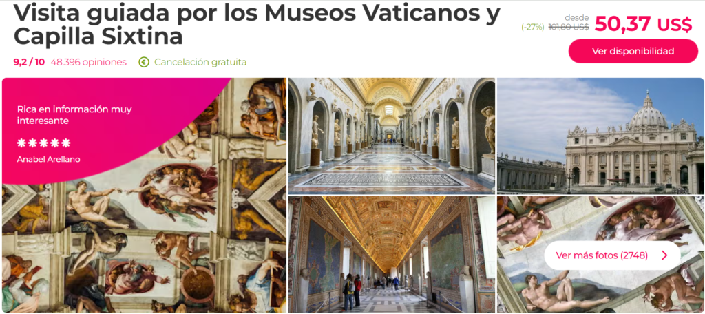 Visita por los Museos Vaticanos y la Capilla Sixtina con guía en español