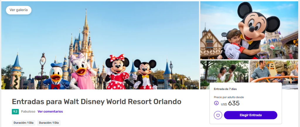 Walt Disney World Orlando Entradas