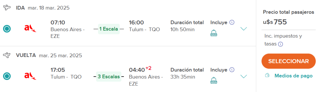 Vuelos a Tulum desde Buenos Aires