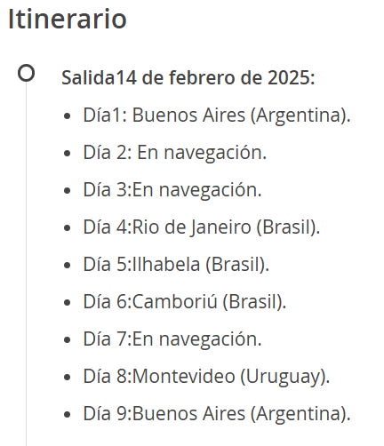 Crucero por Brasil y Uruguay en verano con pensión completa desde Bs. As.