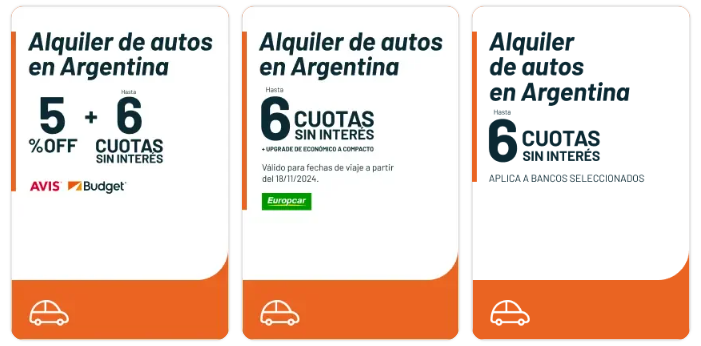 Cuotas Sin Interés en Alquiler de Autos por Argentina