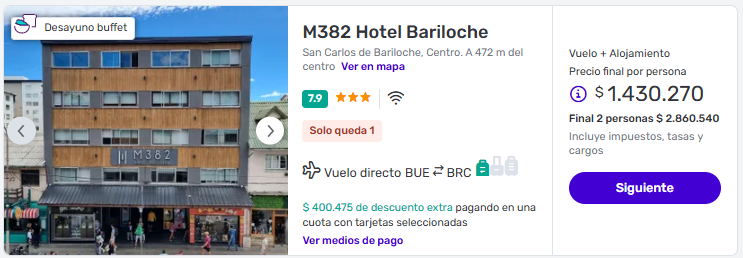 Paquete a Bariloche en verano