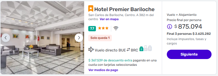 Paquete a Bariloche en verano