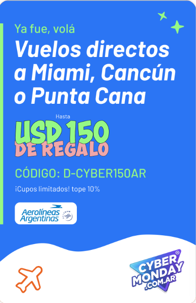 Cyber Monday descuento en Vuelos a Miami Cancún o Punta Cana 