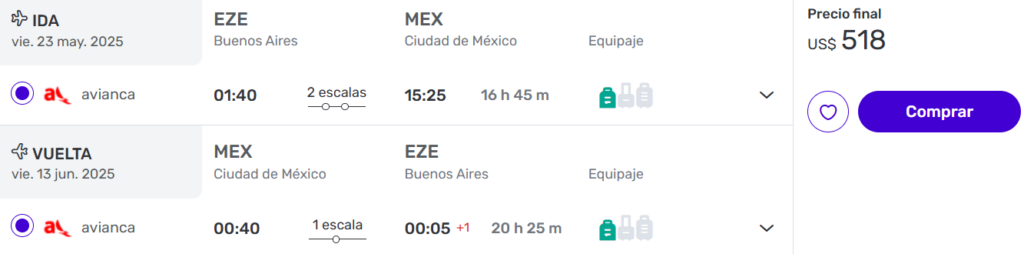 Vuelos baratos a Ciudad de México desde Buenos Aires